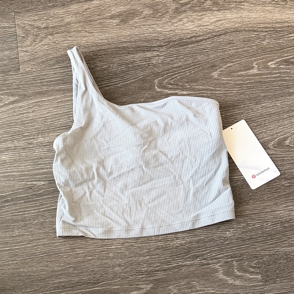 lululemon athletica One-Shoulder Ribbed Crop Top - Light Gray